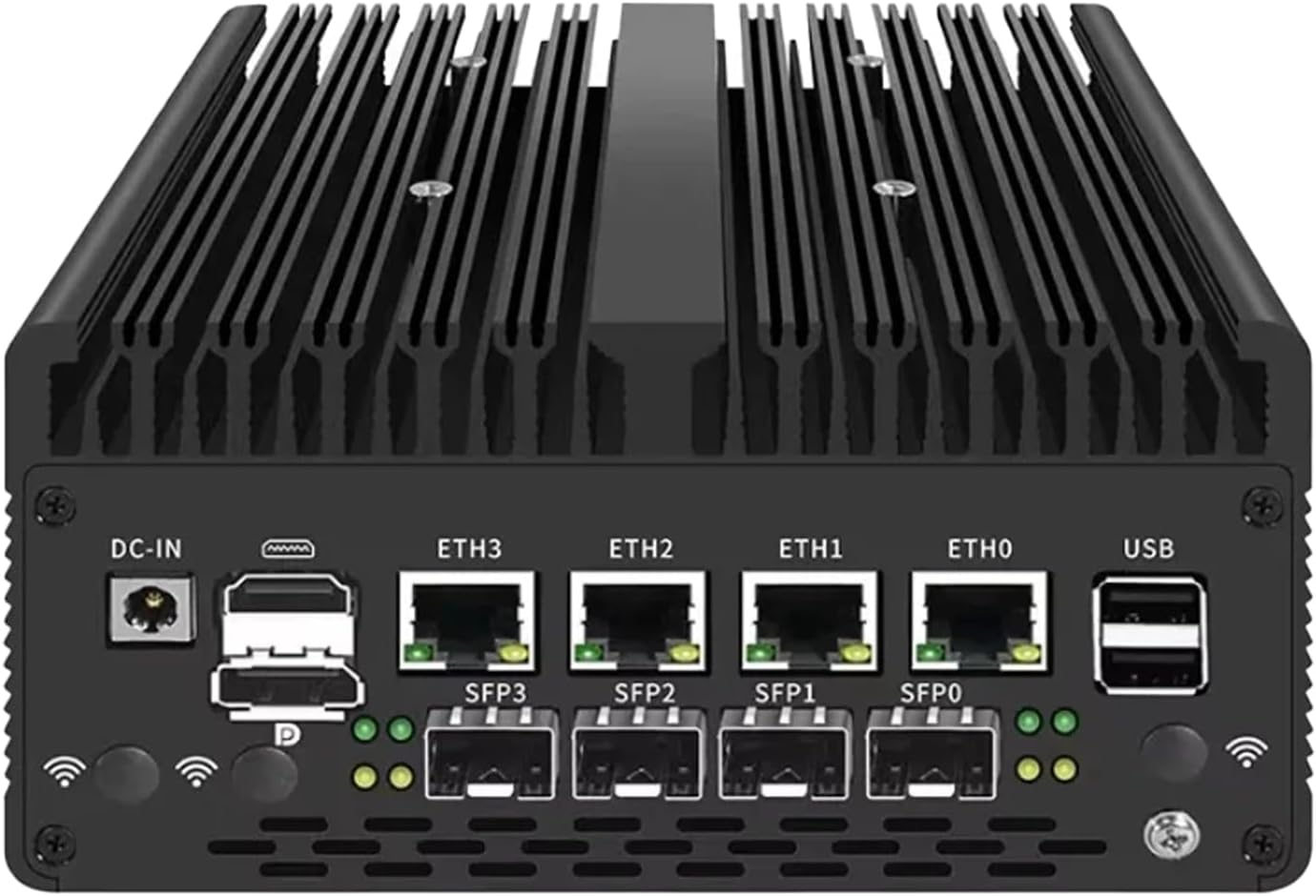 Fanless Mini PC 8505 with DDR5 M.2 Nvme 4*i226 2.5G LAN,USB,HDMI,DP,Type-c,Intel X710 4 * 10G SFP+,WiFi,Micro Router Appliance, AES-NI, OPNsense,NO RAM NO SSD