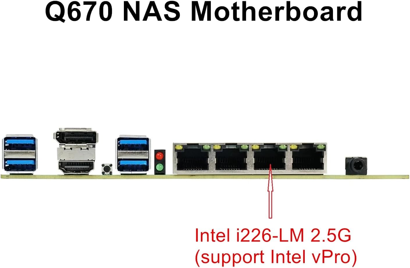 Q670 NAS Mini ITX Motherboard(LGA1700, 12th/13th/14th Gen. Desktop Processor), 2*SIDIMM DDR5 MAX 64G, 2*M.2 NVMe, 8*SATA, i226-LM 2.5G vPro 17 * 17cm Soft Router ITX Mainboard