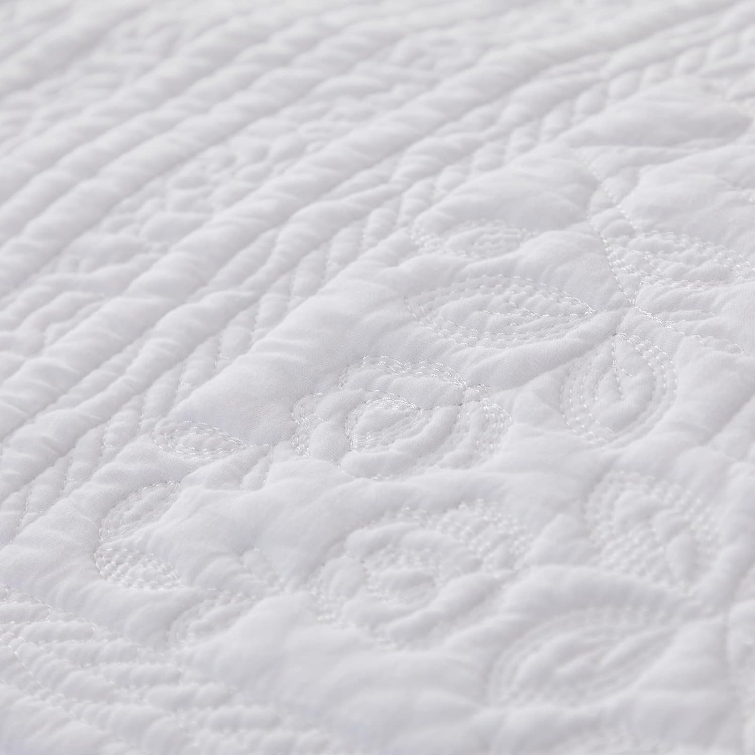 Brandream White Quilt King Size Cotton Matelasse Coverlet Set Farmhouse Quilts 3-Piece