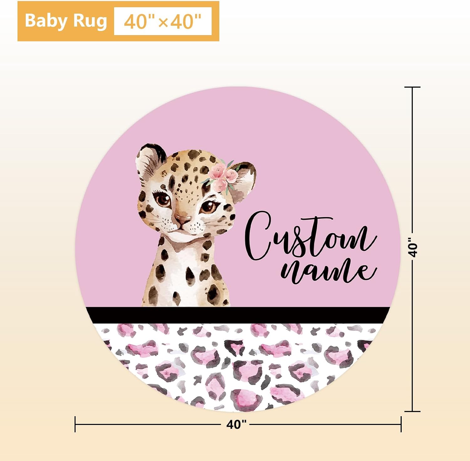 Terwex Personalized Baby Bedding Set, 5 Pcs Custom Baby Crib Sets with Name, Toddler Bedding Set for Baby Girls, Pink Leopard Double Layer Nursery Bedding Set, Customized Gifts for Infants Kids
