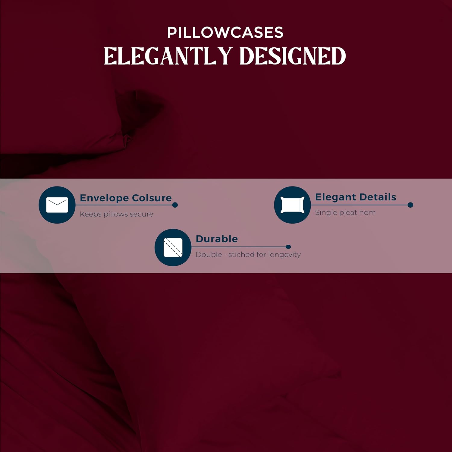 Mayfair Linen 100% Egyptian Cotton Sheets King Size - 1500 Series King Size Sheets Set Egyptian Cotton, Luxury Bedsheet (Burgundy, 4 PC), Soft, Cooling, 17' Deep Pocket Sateen Weave Bedsheet Set