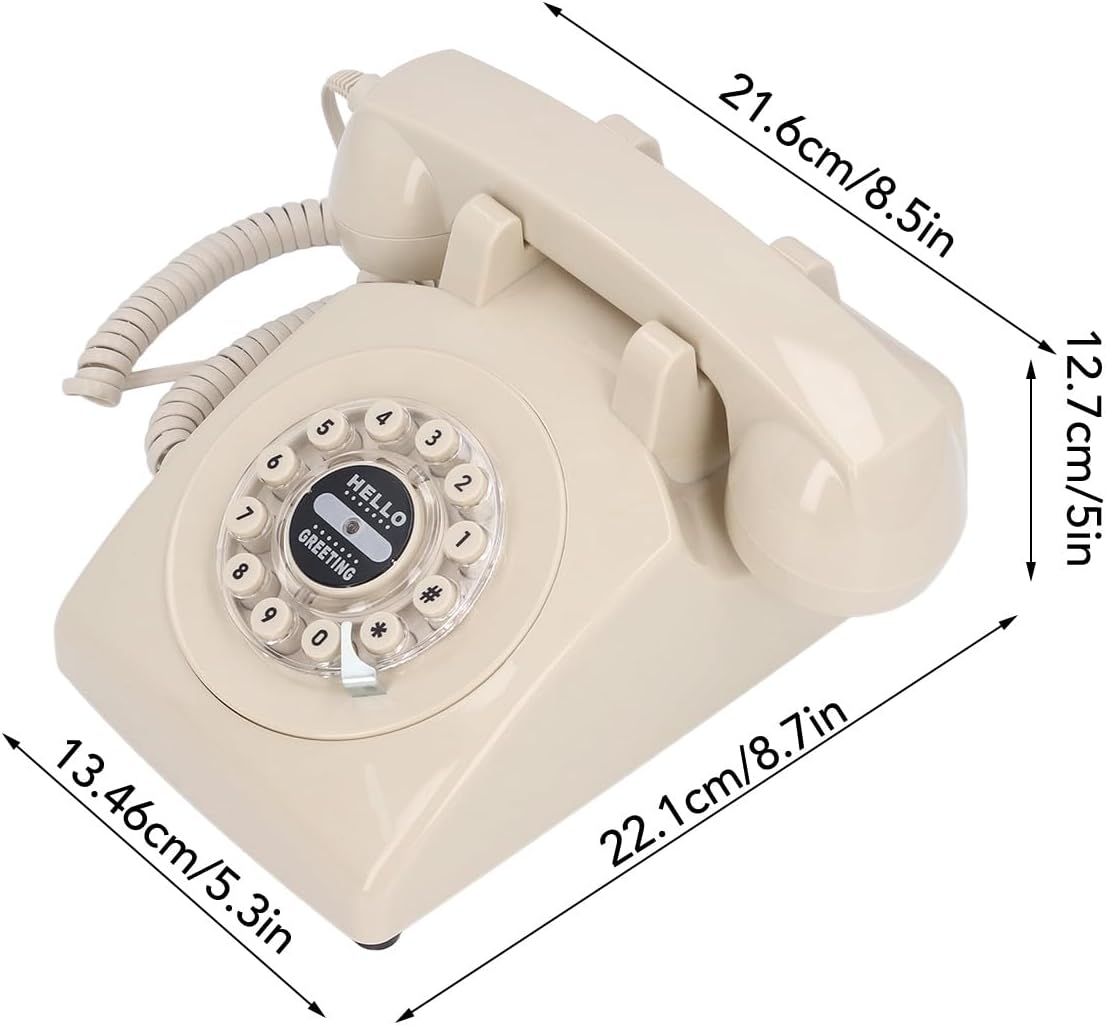 Audio Guestbook Wedding Phone, 120 Hours Recording Capacity 8G Record Custom Audio Messages Audio Guestbook Phone (Beige)