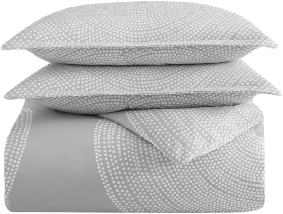 Marimekko - Queen Duvet Cover Set, Smooth Cotton Percale Bedding with Matching Shams, Lightweight Home Decor (Fokus Grey, Queen)