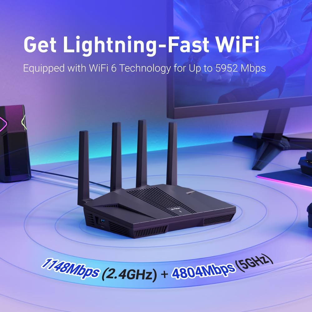 GL.iNet GL-MT6000 (Flint 2) WiFi 6 Router & GL.iNet GL-SFT1200 (Opal) Secure Travel WiFi Router