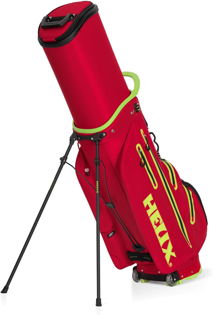HELIX Golf Stand Bag Retractable, 6 Way Dividers with Backstrap Shoulder Carry Golf Bag, Golf Bag Stand with Wheel for Traveling