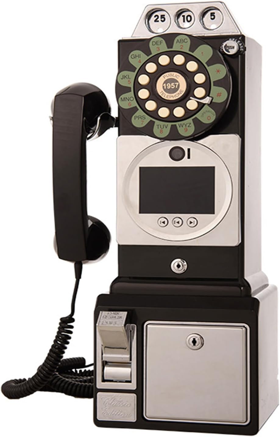 Audio Guestbook Telephone with Classic Retro Craftsmanship,For Graduation Retirement Party Birthdays Baby Shower Special Occasions,Black