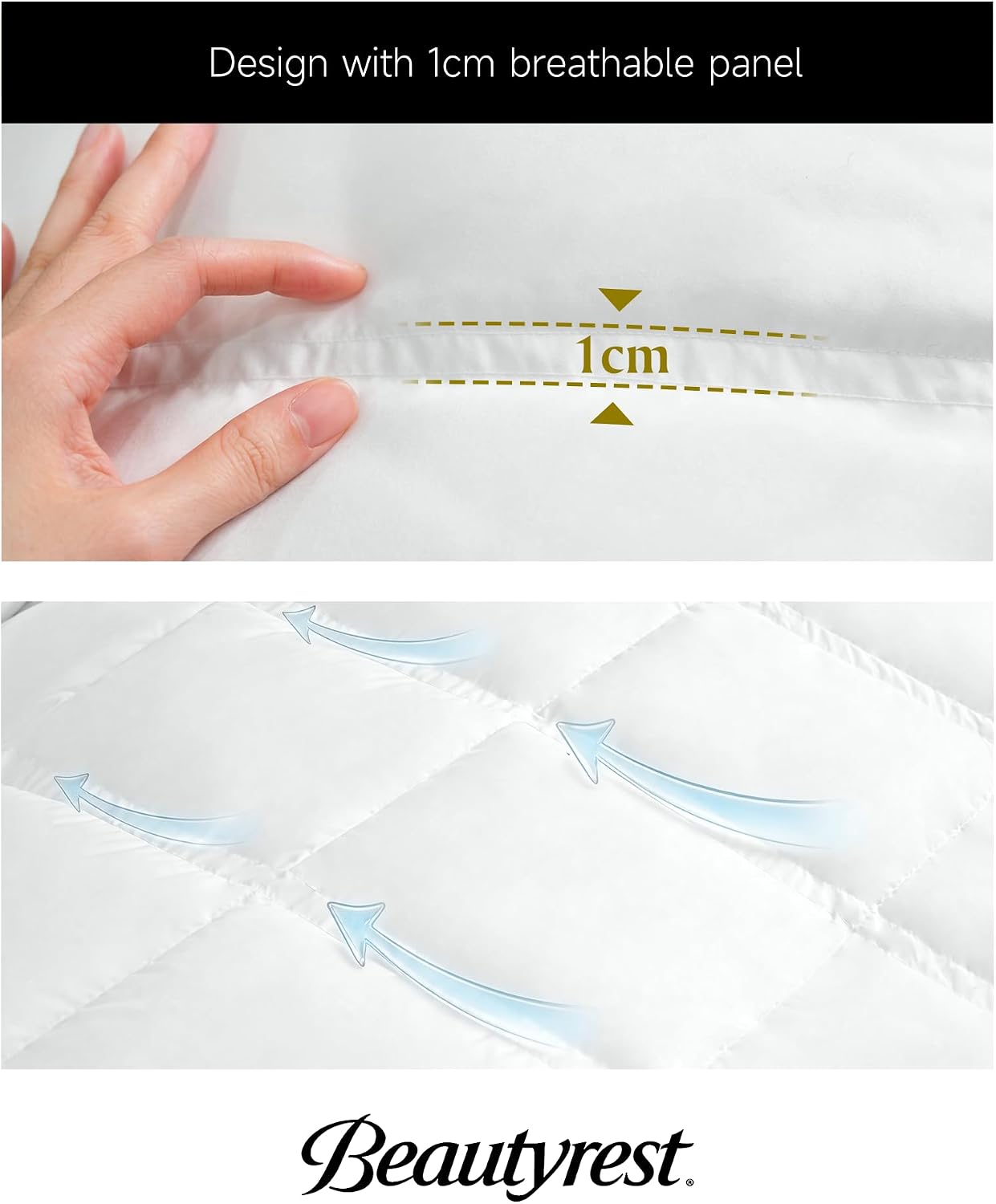 Beautyrest Goose Down Fiber Comforters King Size, All Season Luxury White Duvet Insert, 100% Cotton Fabric, Hotel Collection Fluffy Breathable Bedding Comforters, 8 Corner & Center Loops, 106x90 Inch