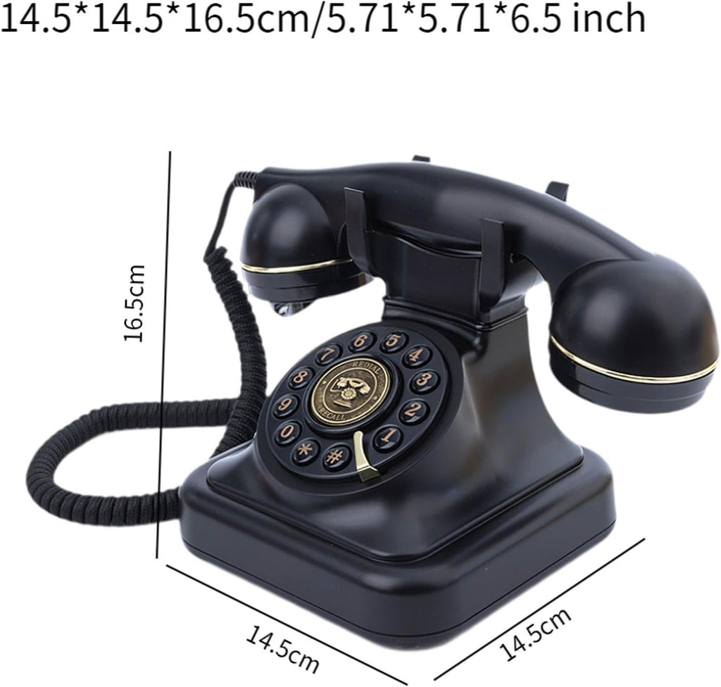 Audio Guest Book Wedding Phone, Vintage Design Telephone Recorder Record Messages Decorative Desk Phone for Party, Birthdays(Black)