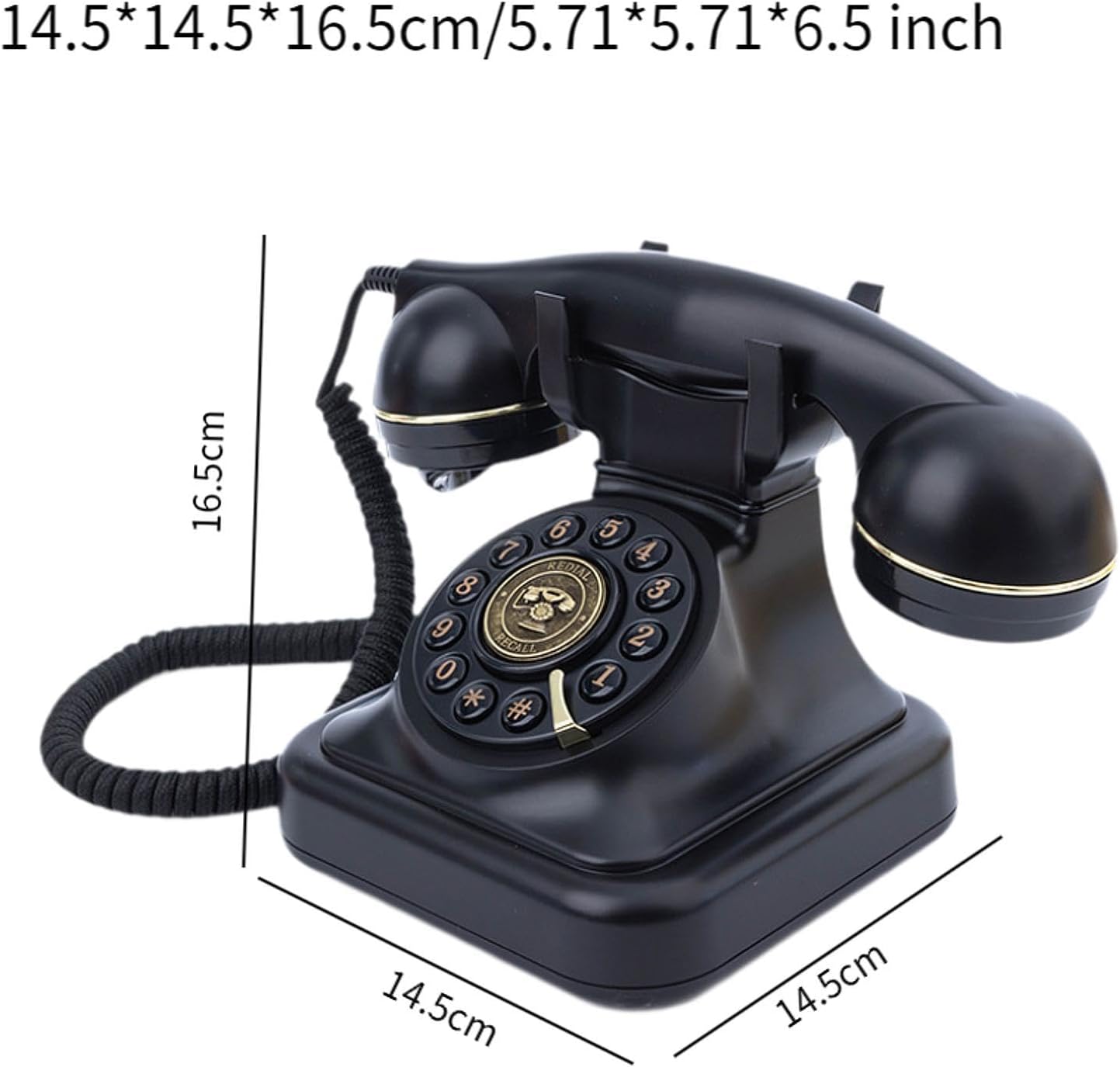 Audio Guest Book Wedding Phone, Vintage Design Telephone Recorder Record Messages Decorative Desk Phone for Party, Birthdays(Black)