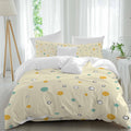 Prime Leader Polka Dot Duvet Cover Set Queen Size 4 Pieces Green Yellow Polka Dot Warm Yellow Cute Summer Bedding Set with Zipper Closure, 1 Comforter Cover 90x92 Inches 1 Flat Sheet & 2 Pillow Cases