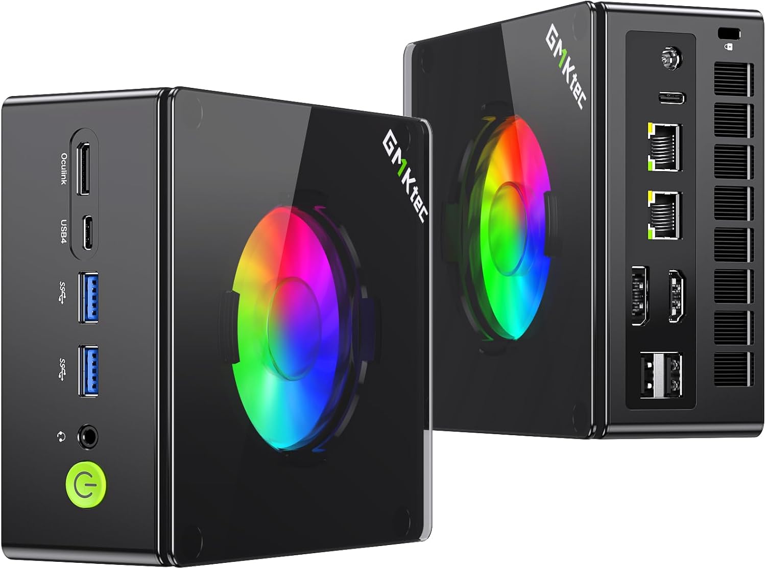 GMKtec K11 Mini Gaming PC AMD Ryzen 9 8945HS(8C/16T, Up to 5.2GHz) 32GB DDR5 512GB Mini Computer, Dual NIC 2.5GbE LAN, Quad Display 8K/USB4*2/Oculink/DP/HDMI