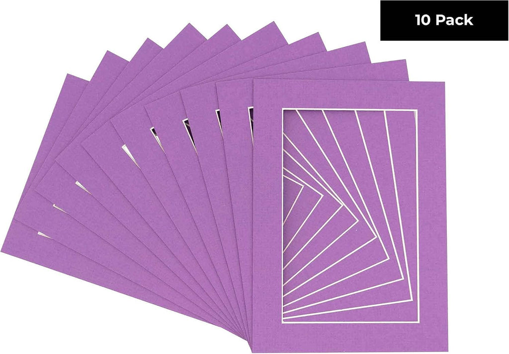 11x14 Mat for 12x18 Frame - Precut Mat Board Acid-Free Show Kit with Backing Board, and Clear Bags Dark Purple 11x14 Photo Matte Made to Fit a 12x18 Picture Frame Matboard for Framing, Pack of 10 Mats