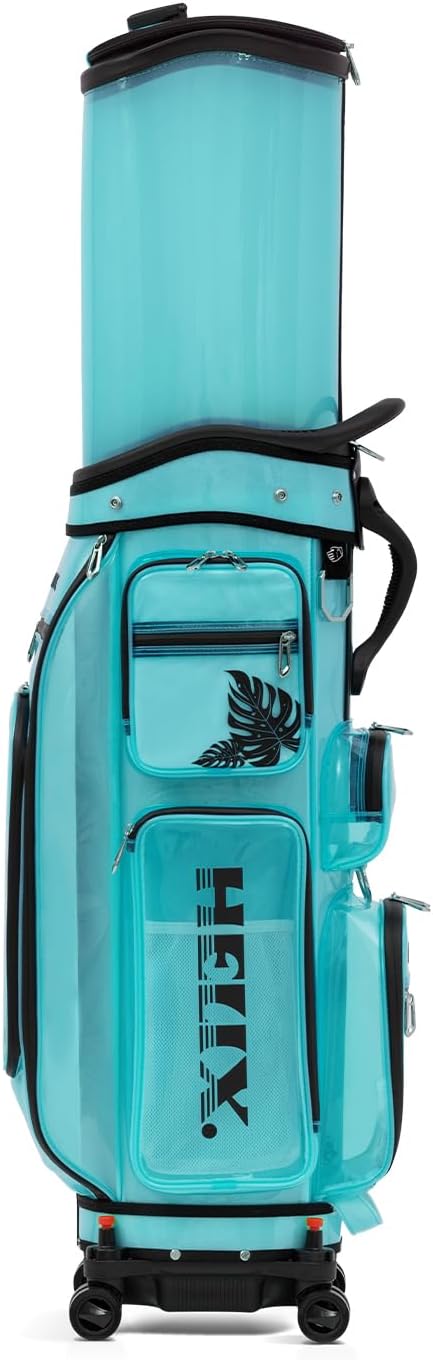 HELIX-Golf Golf Cart Bag, Easy to Carry, Retractable Golf Club Cart Bag with Locking Wheels Chassis and Latest Integrated Handgrip.