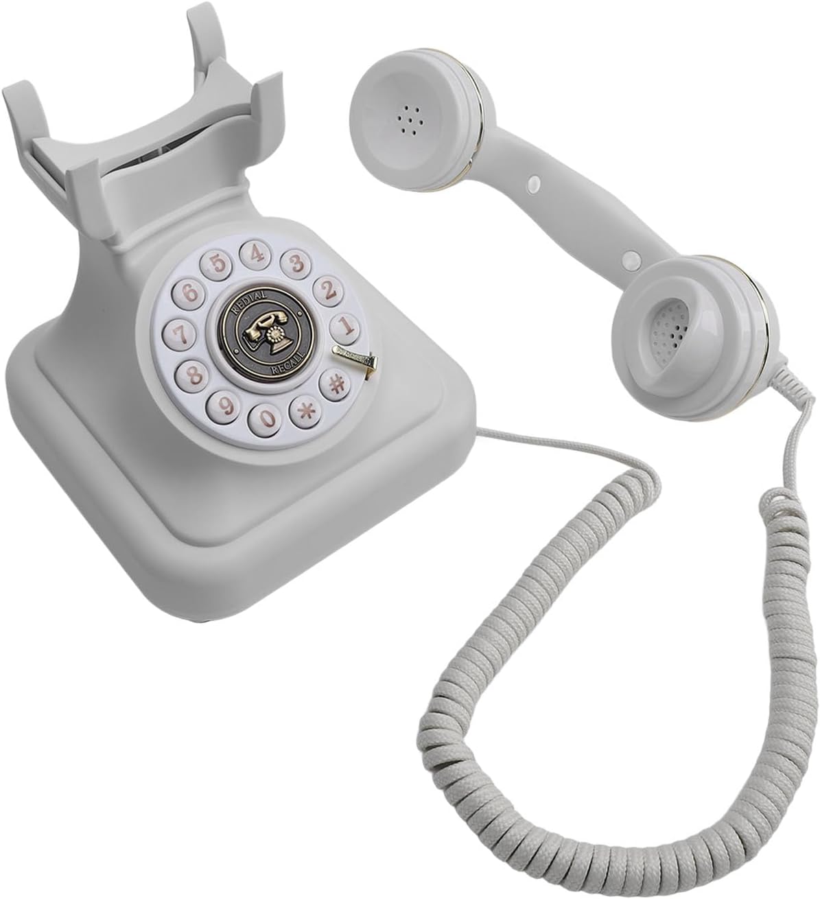 Asixxsix Audio Guest Book Wedding Phone, Classic Retro 8GB Record Customized Audio Messages with Guest Book for Weddings Parties Funerals, Audio Messages Telephone Record (White)
