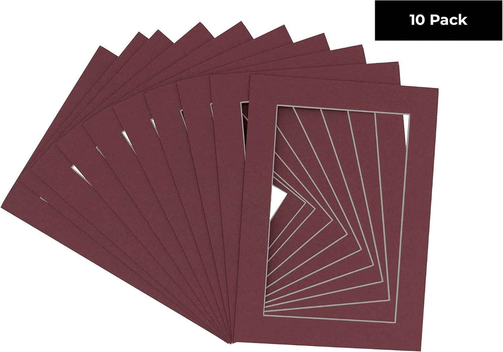 11x14 Mat for 12x18 Frame - Precut Mat Board Acid-Free Show Kit with Backing Board, and Clear Bags Maroon 11x14 Photo Matte Made to Fit a 12x18 Picture Frame Matboard for Framing, Pack of 10 Mats