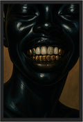Urban Wall Art Black Man Canvas Print African Portrait Poster Painting Bold Black American Picture Modern Afrocentric Street Decor for Living Room Bedroom Studio Trendy Home 24x36inch Black Frame