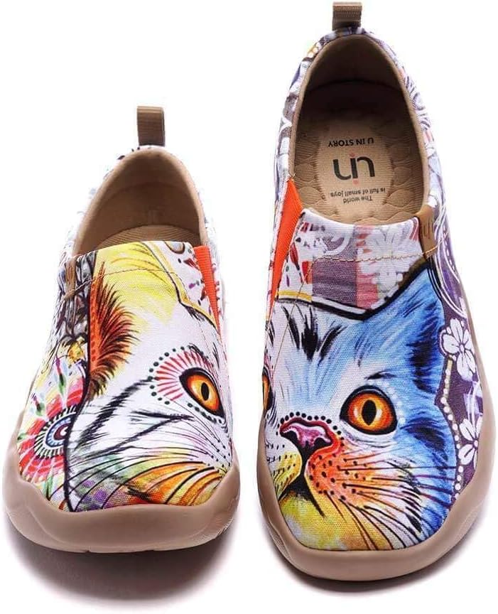UIN Women's Slip On Shoes Colorful Comfortable Lightweight Art Travel Sneakers Casual Floral Stylish Everyday Loafers