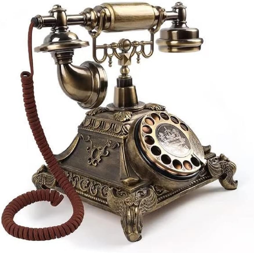 Retro Craftsmanship Audio GuestBook Telephone for Confessional Wedding Birthday Party (Bronze Color)