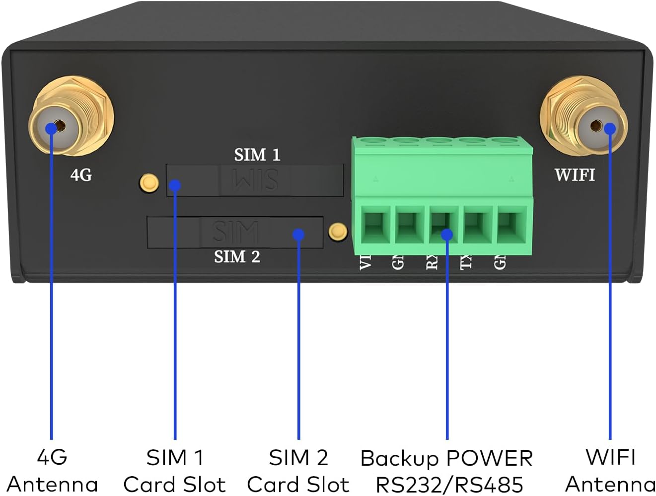 Industrial IoT 4G LTE Cellular Router, LTE CAT4 + WiFi Router, Dual SIM Card Slots, Cloud Management, RS232/RS485 Support, US Full Frequency Band Supported, Support T-Mobile, AT&T & Verizon
