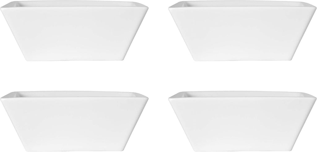 Mikasa Square Delray 16-Piece Bone China Dinnerware Set, Service for 4, White