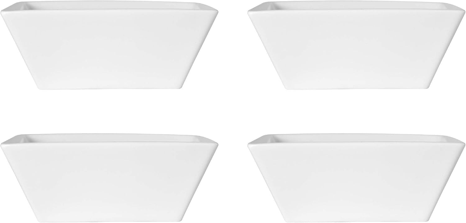 Mikasa Square Delray 16-Piece Bone China Dinnerware Set, Service for 4, White