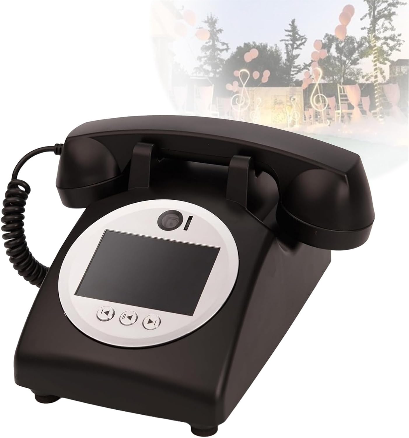 Video Audio Guest Book Phone, 1080P Video GuestBook Wedding Phone, Customized Video Audio Guest Book Alternatives with Lens Recording for Birthday Party Anniversary Black-128GB