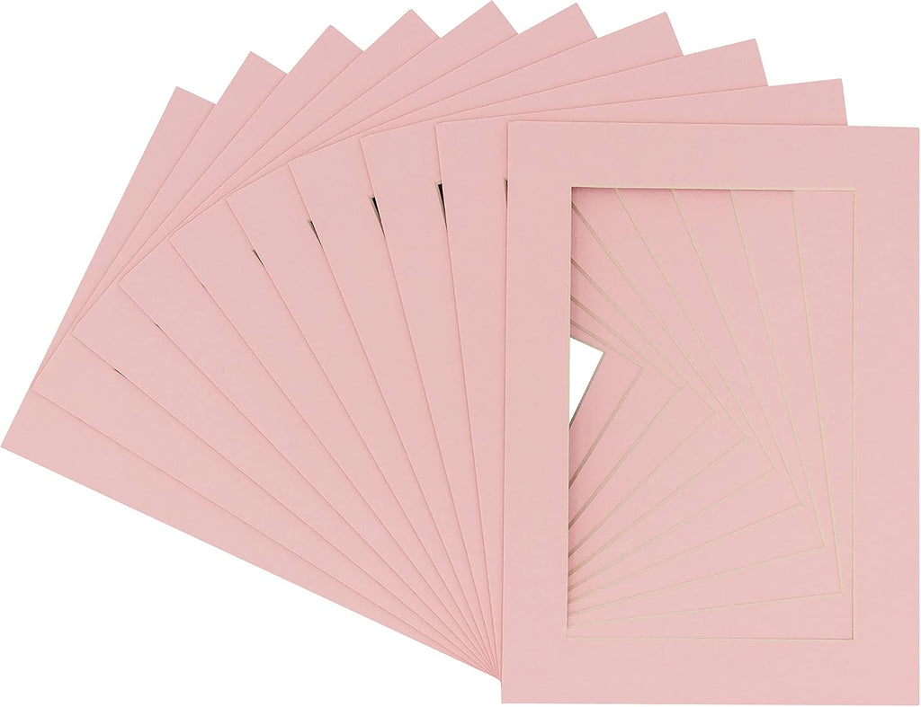 12x16 Mat for 11x14 Photo - Precut Soft Pink Picture Matboard for Frames 12 x 16 Inches - Bevel Cut Matte to Display Art 11 x 14 Inches - Acid Free Pack of 100 MATS with Backing Boards & Clear Bags