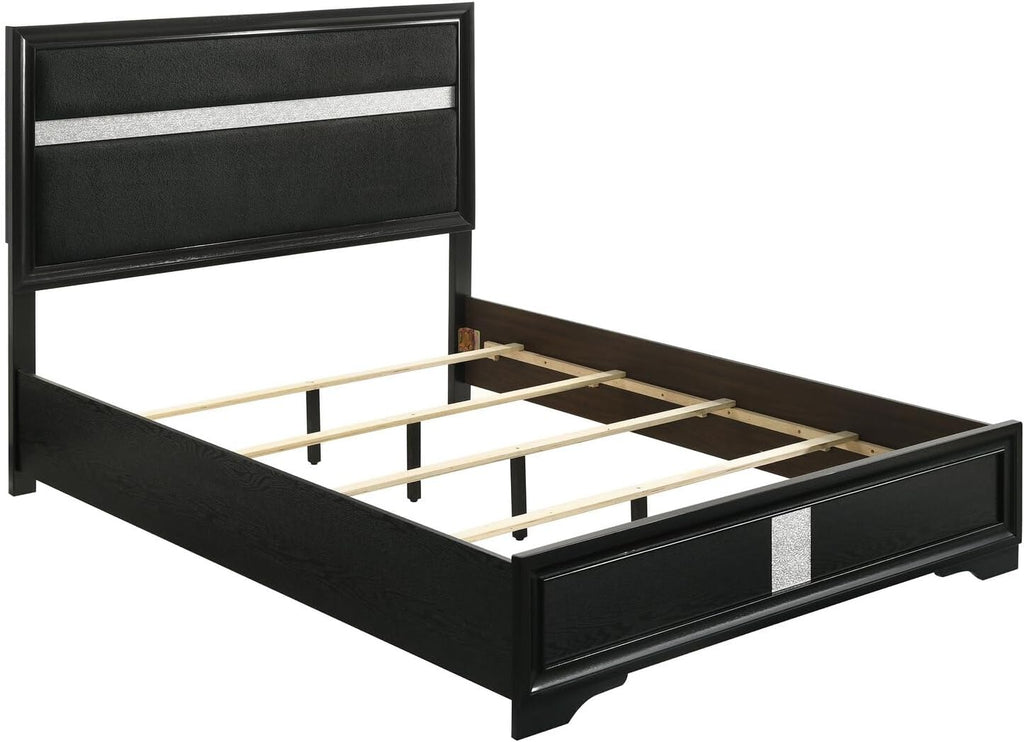 HomeStock Bedroom Set 4 Piece Black Finish Modern Design