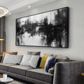 Abstract Wall Art Framed Home Artwork Decor Black and White Modern Minimalist Canvas Painting Living Room Decor for Bedroom Office Wall Decor 24'x48'