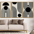 Drsoum Large 24x36in Black and White Abstract Framed Wall Art Decor Duotone Minimal Dark Brush Stroke Prints Shapes Illustrations Modern Art Decorative Ready To Hang - Natural Framed
