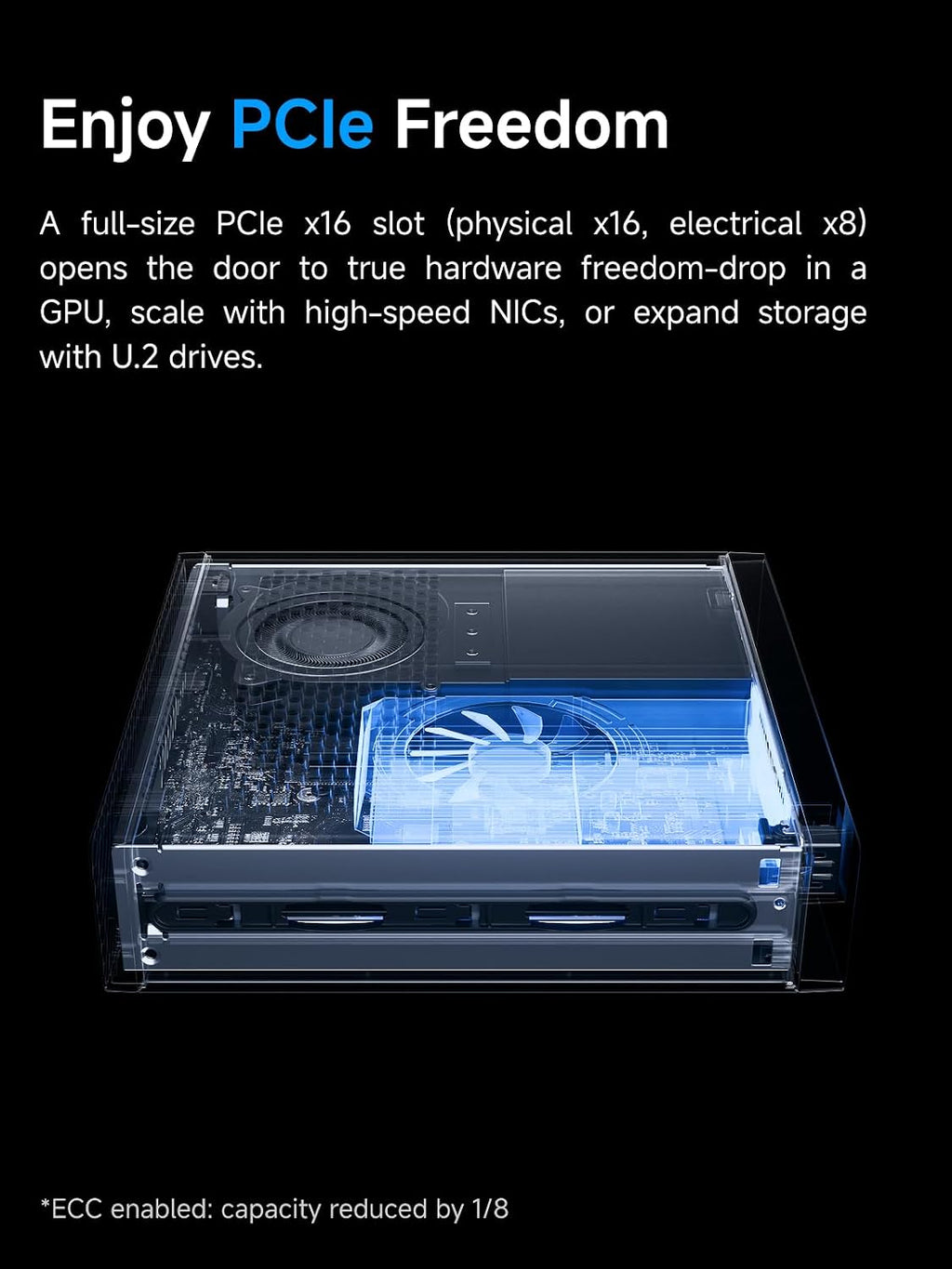 MINISFORUM MS-R1 ARM Mini Workstation CP8180 Processor(12C/12T) 64GB LPDDR5(ECC Support) Without SSD Mini PC, HDMI/2x USB-C Triple Display, 2X 10G LAN Port, 7X USB Port, WiFi6E, BT5.3 Micro PC