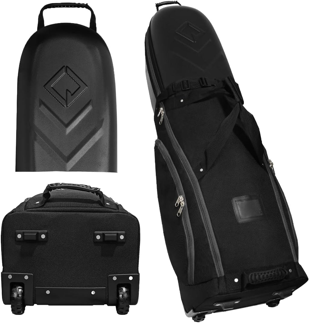 CaddyDaddy Enforcer Golf Travel Bag Crush Resistant Hard Top Protection, New 18 Month Full Replacement Coverage, Durable Thick Nylon Wheels Lockable XL Zippers. Case for Transporting Clubs on Airlines
