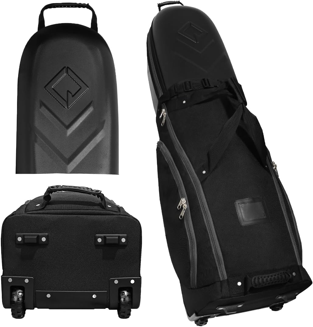 CaddyDaddy Enforcer Golf Travel Bag Crush Resistant Hard Top Protection, New 18 Month Full Replacement Coverage, Durable Thick Nylon Wheels Lockable XL Zippers. Case for Transporting Clubs on Airlines
