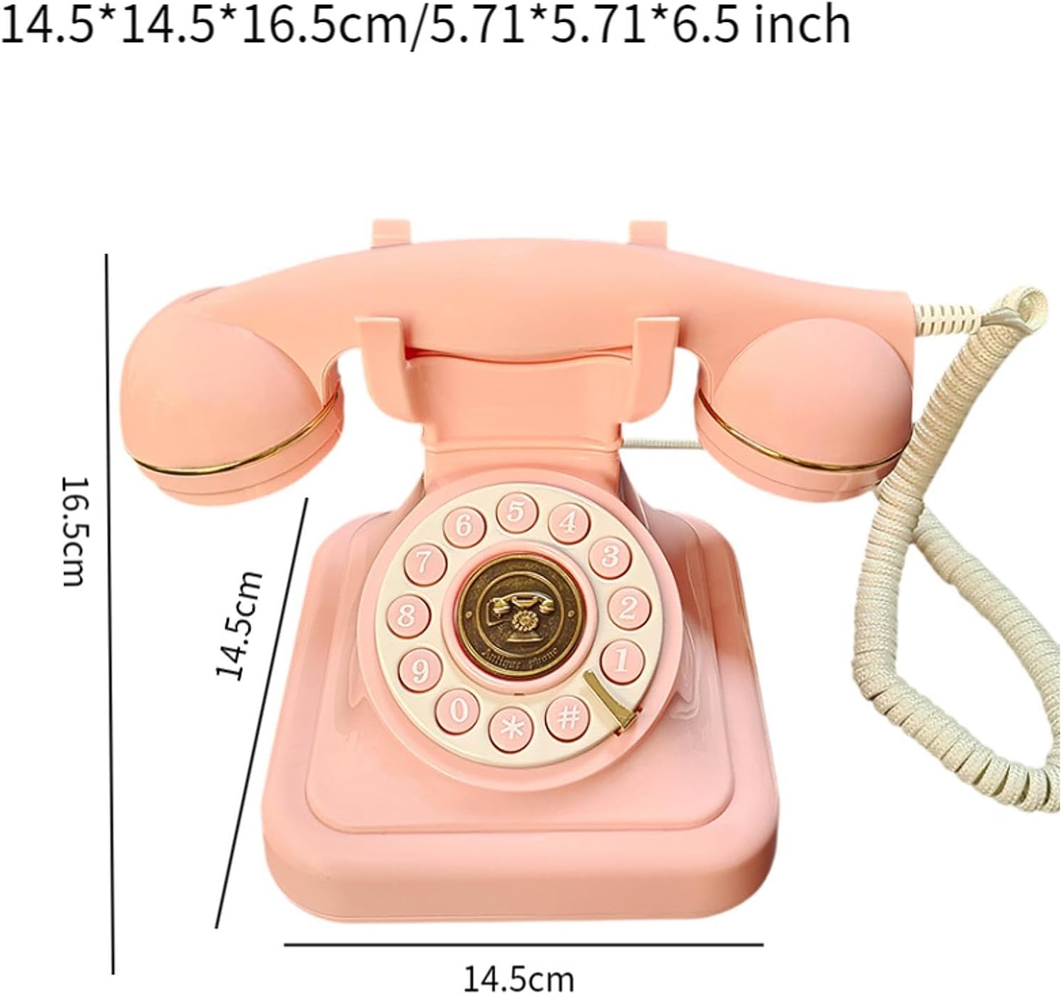 Audio Guest Book Wedding Phone, Vintage Design Telephone Recorder Record Messages Decorative Desk Phone for Party, Birthdays(Pink)