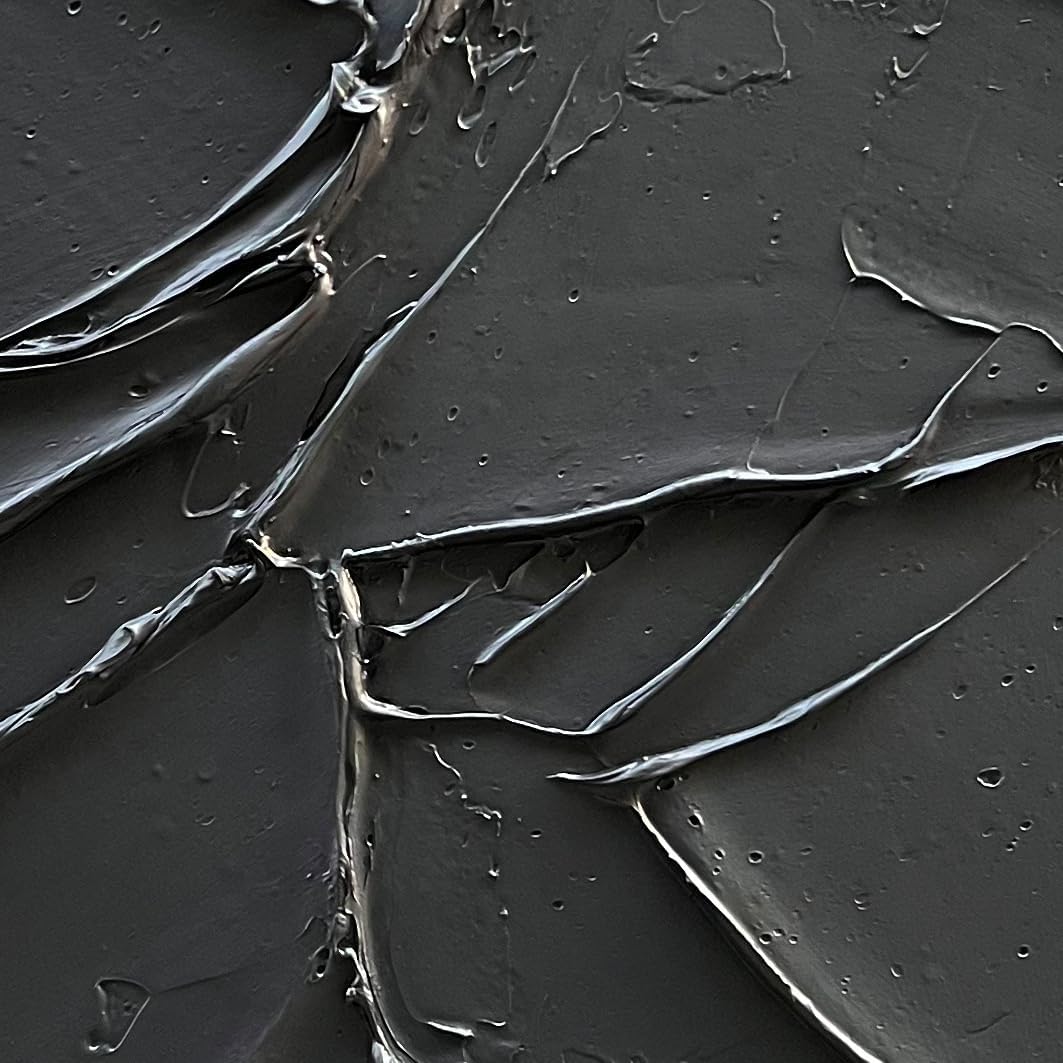 NANKAI Art Hand Painted Black Canvas Wall Art 48x24 inch Abstract Modern Oil Painting Contemporary Textured Wall Art Minimalist Artwork Home Decor