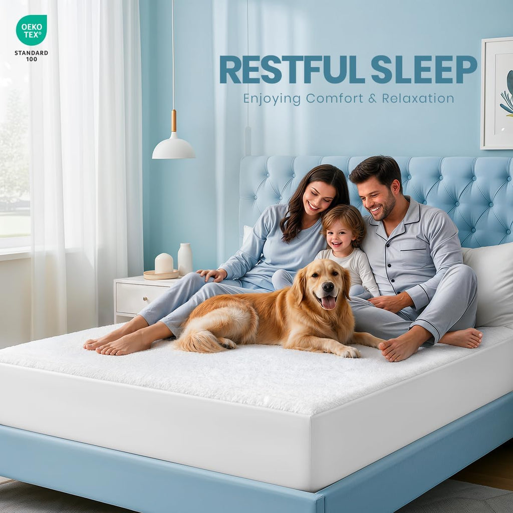 Queen Size Mattress Protector Waterproof 14 Pack, Premium 200 GSM Terry Mattress Cover, Soft & Breathable Bed Cover, Fitted Sheet Style Stretchable Deep Pockets 17' by Utopia Bedding (White)