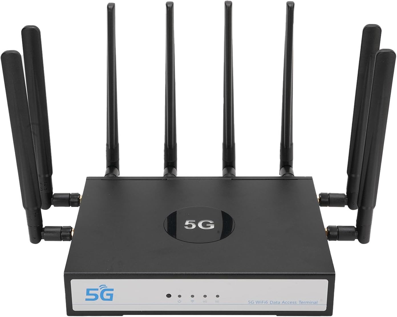 PUSOKEI Dual Band WiFi 6 CPE Router, 5G NR NSA SA CPE Router with Nano SIM Card Slot & WAN/LAN Port, MU MIMO & OFDMA, 4.67Gbps, 5G Cellular with 8 5dBi Antennas (Black)
