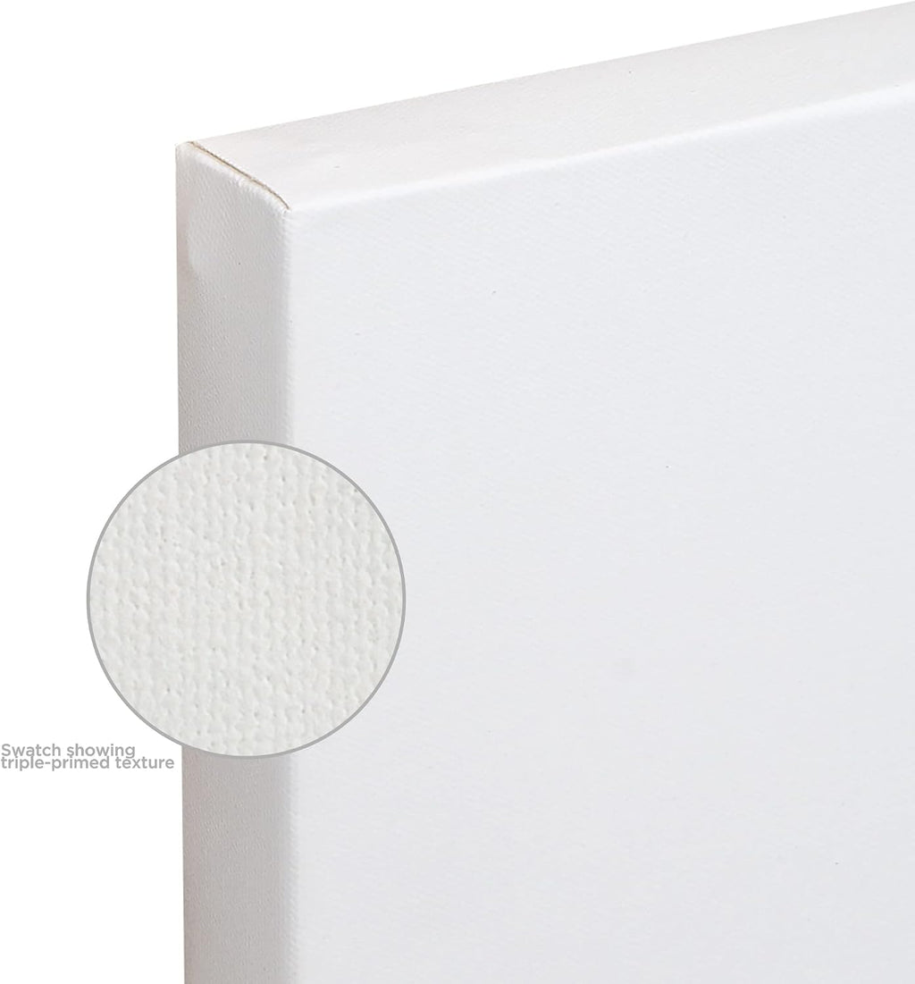 Creative Mark The Edge Deluxe Cotton 1-1/2' Deep Stretched Canvas for Painting, 48x72 Pack of 3, 14oz. Primed Weight, Universal Archival Priming, Medium Tooth, Hand-Stretched Canvas for Painters