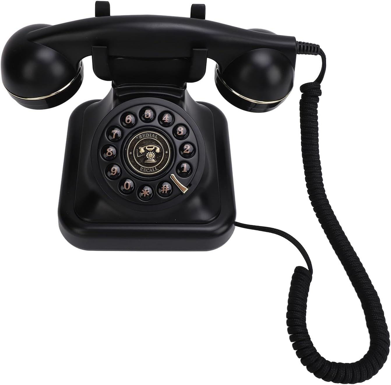 Wedding Recorder Audio Guestbook, Antique Telephones with Recording Function Retro Keypad Phone, 8G Capacity Audio Messages Telephone Record (Black)