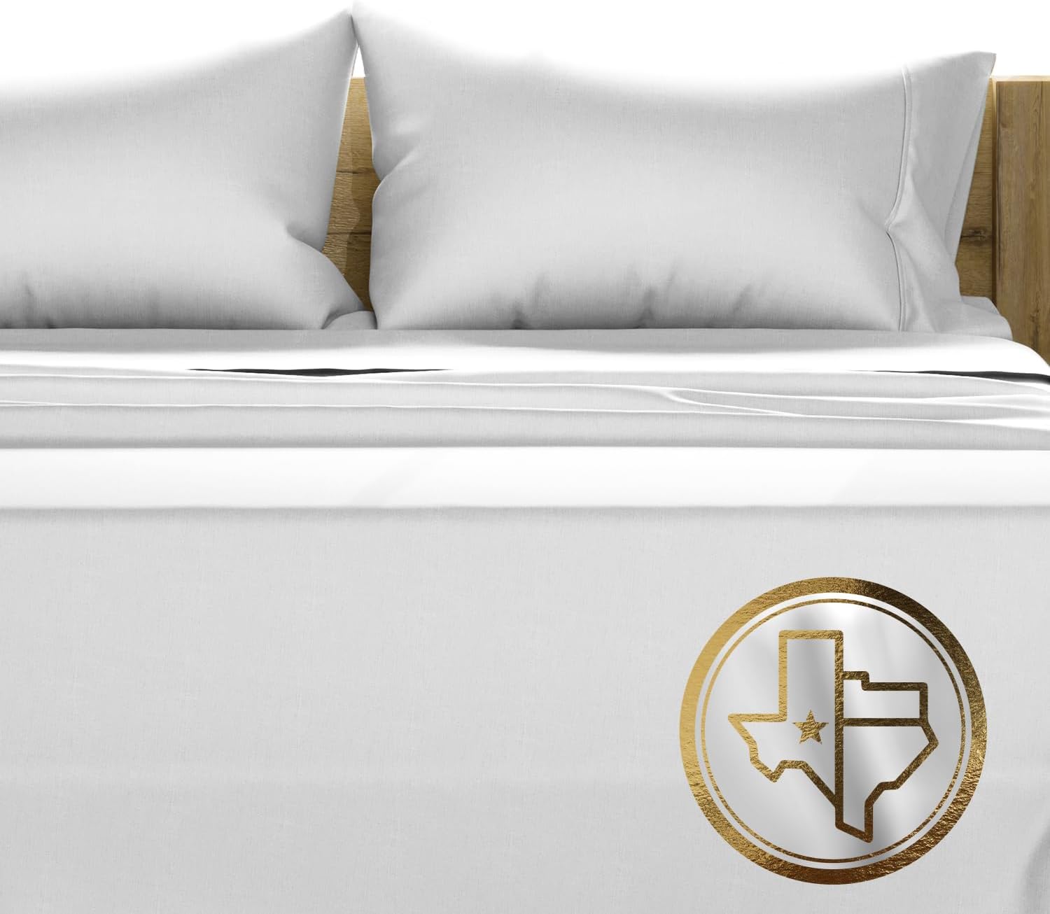 TEXAS LINEN CO. 100% Egyptian Cotton Queen Sheets Set - Luxury 1500 Series Couture Comfortin' Collection Egyptian Cotton Sheets Queen Size Bed Set (4 PC, Light Grey), 17' Deep Pocket, Hotel Bedding