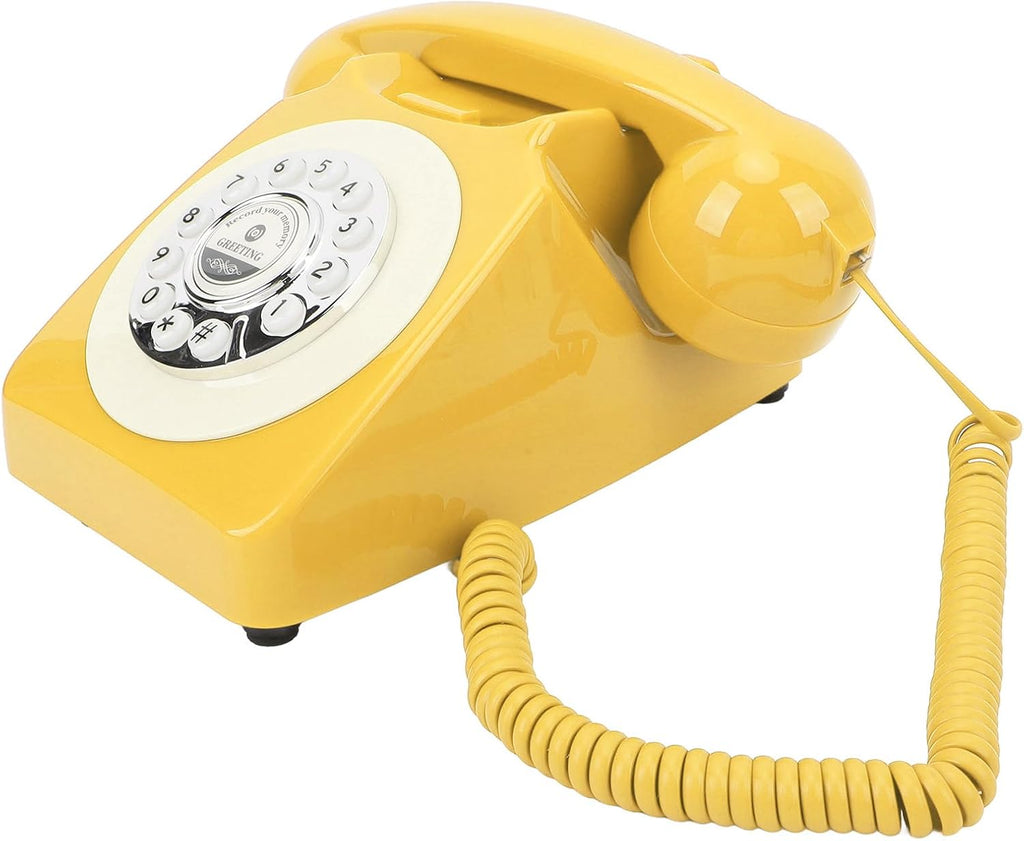 Audio Guest Book Wedding Phone, Clear Sound Convenient Use Audio Message Recording Telephone, Retro Phone Audio GuestBook for Wedding Event Birthday Party (Yellow Duck