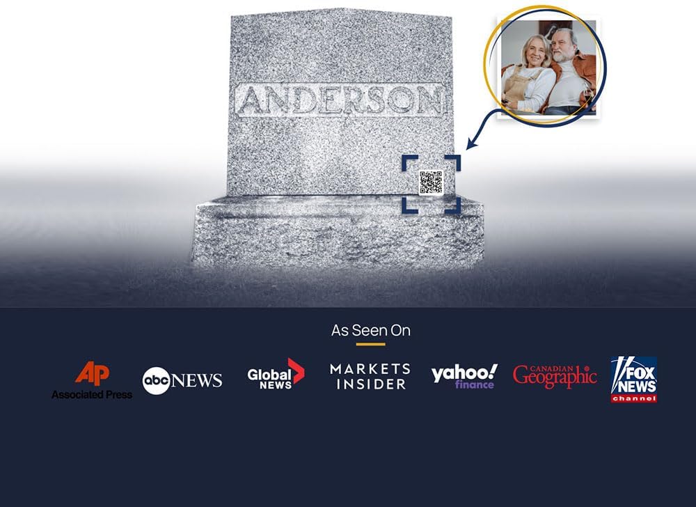 Life's QR - A Digital Celebration of Life | 2'x2' QR Code Memorial Sign for Cemetery Headstones | Funeral Gift, Memorial Website with QR