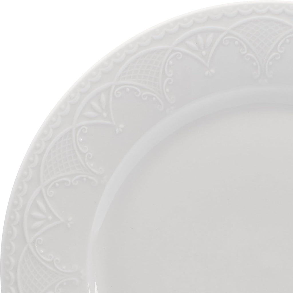 Pfaltzgraff Esmerlda White 24 Piece Plate Bowl Dinnerware Set, Service for 8