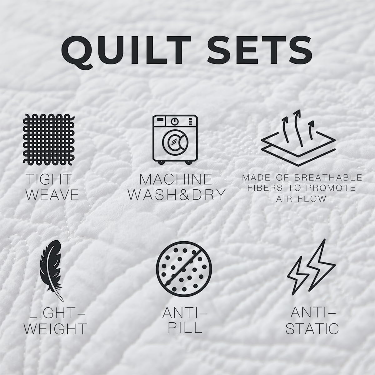 Brandream White Quilt King Size Cotton Matelasse Coverlet Set Farmhouse Quilts 3-Piece