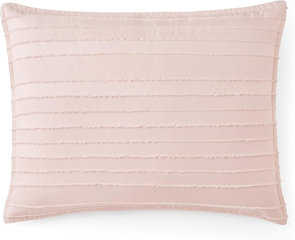 UGG Textured King Comforter Set - 3 Piece Striped Reversible Queen Bedding Set with Pillow Shams, Stylish Soft & Luxurious Light Pink Bed Set for Home & Bedroom (King)