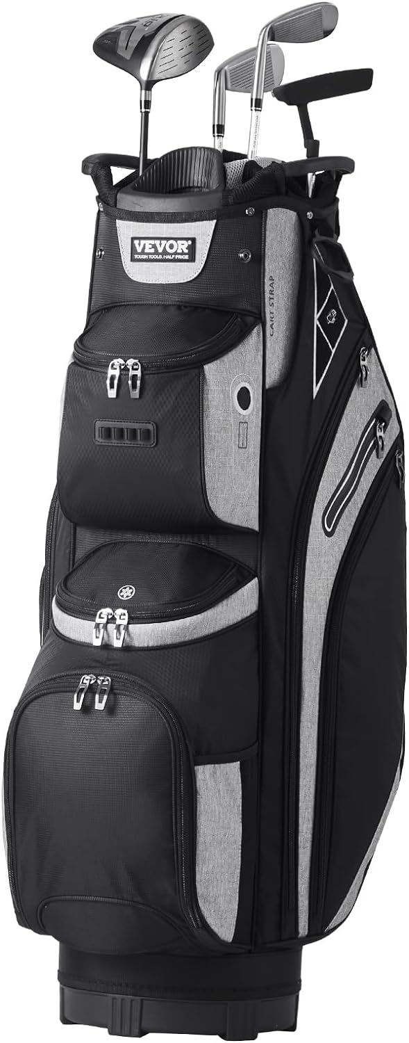 VEVOR Golf Cart Bag with 14 Way Organizer Divider Top, Premium Cart Bag with Stand, Durable Golf Bags with Handles & Dust Cover & Detachable Dual Strap for Men & Women