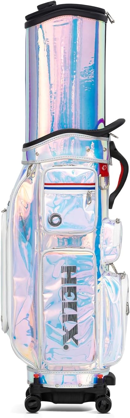 HELIX-Golf Golf Cart Bag, Easy to Carry, Retractable Golf Club Cart Bag with Locking Wheels Chassis and Latest Integrated Handgrip.