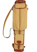 TOURBON Vintage Golf Club Carry Bags Travel Case - Canvas and Leather