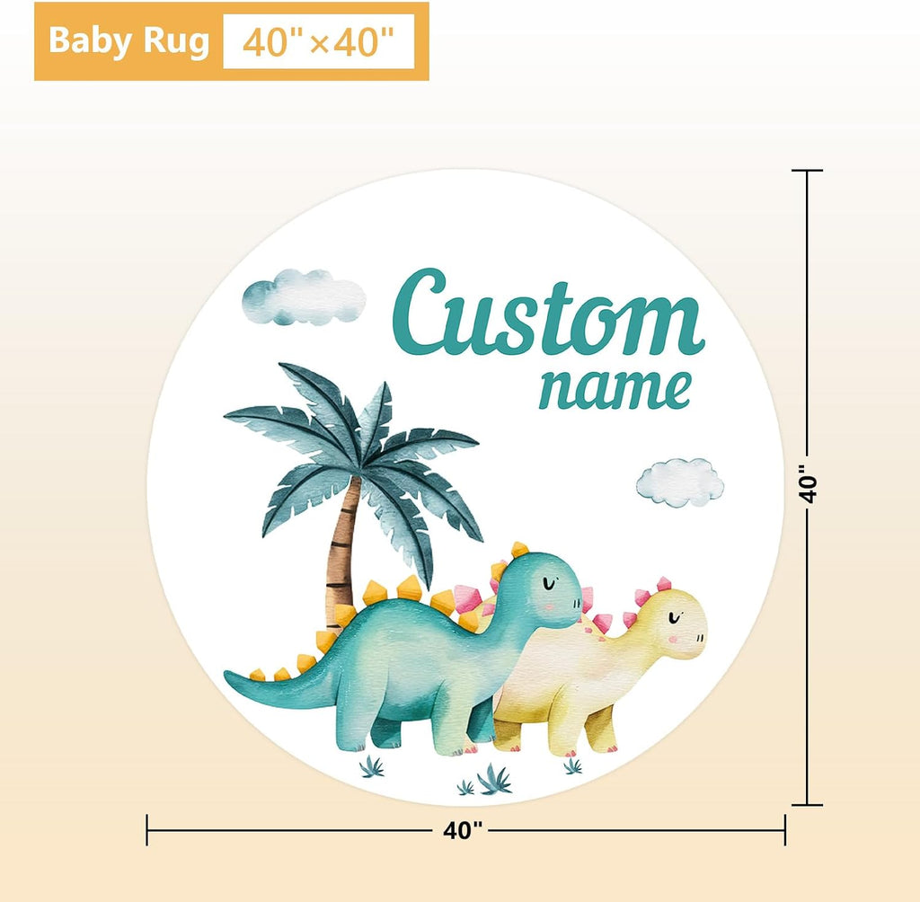 Terwex Personalized Baby Crib Set, 5 Pcs Baby Boy Crib Bedding Set, Custom Name Dinosaur Baby Crib Bedding Set Neutral, Double Layer Flannel Nursery Bedding Set, Customized Gifts for Toddler Infant