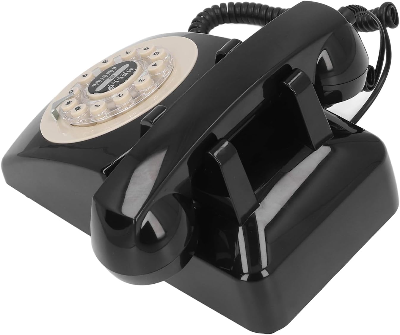 Audio Guestbook Phone, Retro Design Wedding Guest Book for Audio Recording, Voice Guestbook with 120 Hours 8G Capacity, for Special Events Like Parties Birthdays Weddings (Black)
